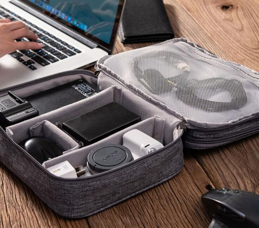 Multi‑Compartment Tech Organiser – Travel Electronics & Cable Storage Case