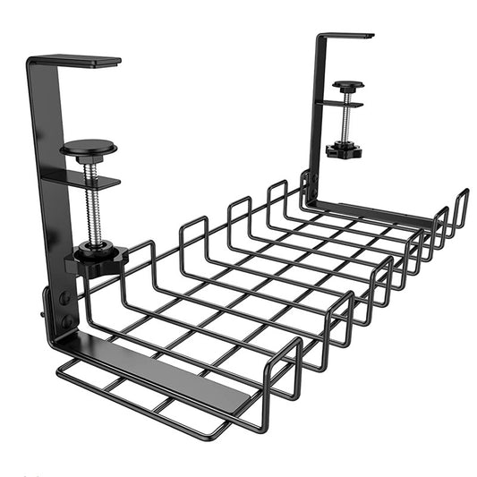 Under-Desk Cable Management Rack – Punch-Free Metal Power Strip Holder