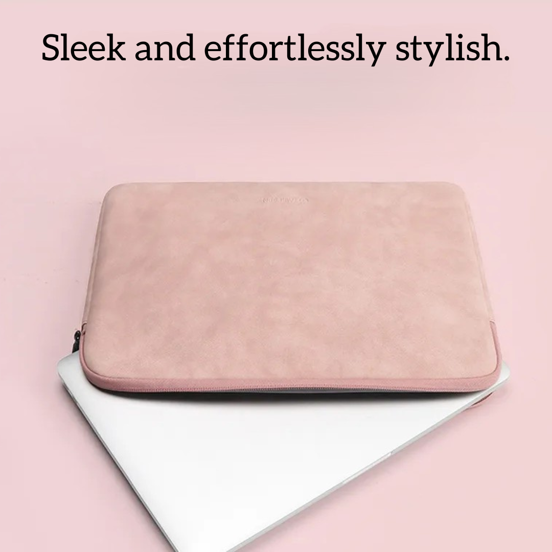 Leather‑Look Laptop Sleeve Set with optional Accessory Pouch (Two Sizes)