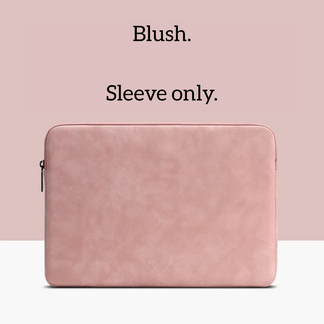 Leather‑Look Laptop Sleeve Set with optional Accessory Pouch (Two Sizes)