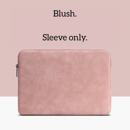 Leather‑Look Laptop Sleeve Set with optional Accessory Pouch (Two Sizes)